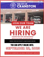 Mayor Hopkins Announces Cranston Fire Department Accepting Applications